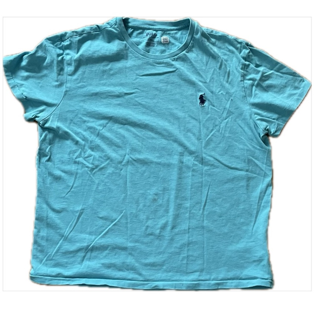 Polo by Ralph Lauren Men's Aqua Standard Fit Jersey Crewneck T-shirt